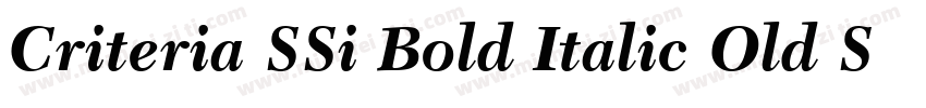 Criteria SSi Bold Italic Old Style Figures字体转换